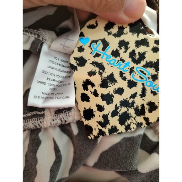3951) Heart Soul Sleeveless Zebra Print Stretch Knee Length Dress Large - Picture 6 of 6